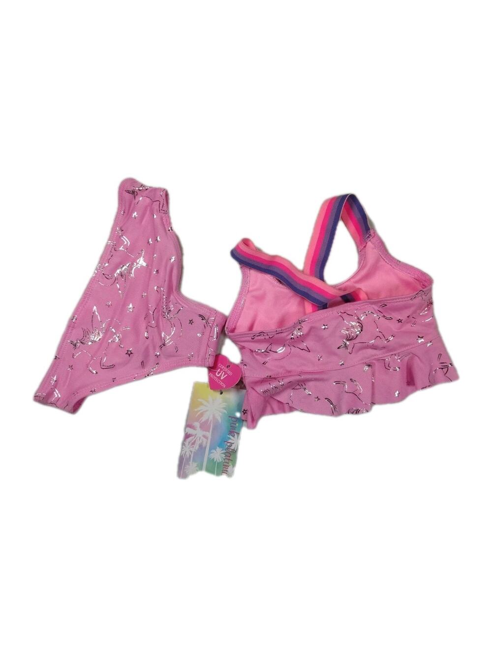 NWT Pink Platinum Girls Size 18M Unicorn Bikini Pink Silver Beach Vacation